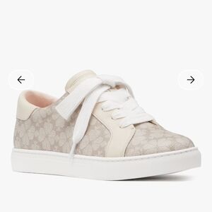 Kate Spade Beige and White Floral Sneakers